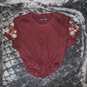Abercrombie & Fitch tee w/ floral embroidery